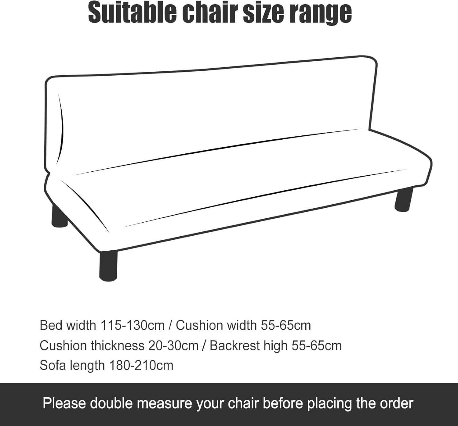 Copridivano elasticizzato senza braccioli, copridivano universale senza braccioli, protezione per divano pieghevole, facile da installare - 3