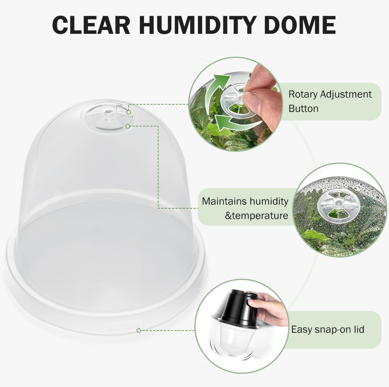 Tasse de plantation isolée transparente avec couvercle, pot de semis, récipient pour plantes à fleurs, pot de semis en plastique 10 pièces - 4