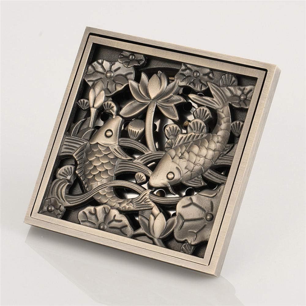 Todo em cobre anti-odor, anti-insetos, anti-reflexo, anti-reflexo, bronze verde, ralo de banheiro retrô - 3