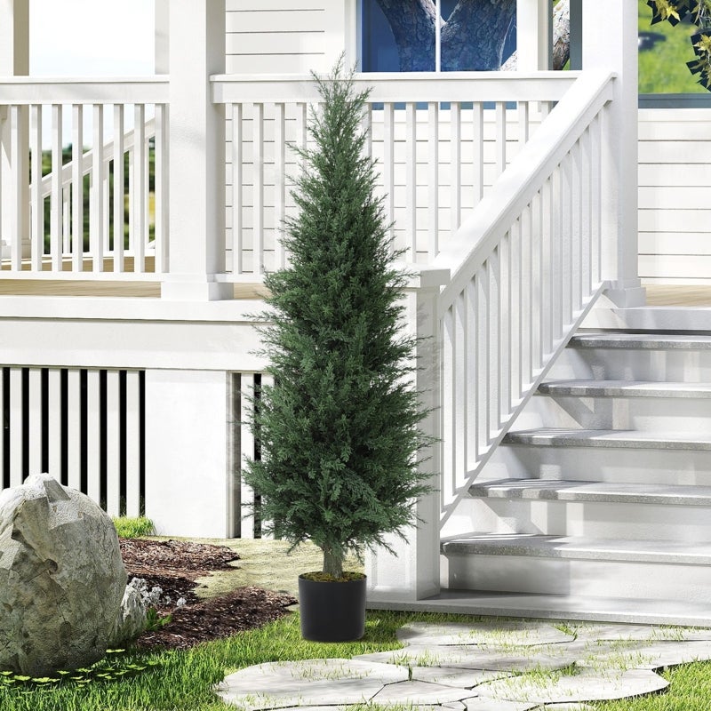 Su misura 80cm di altezza Mini albero di cipresso artificiale, in vaso decorativ