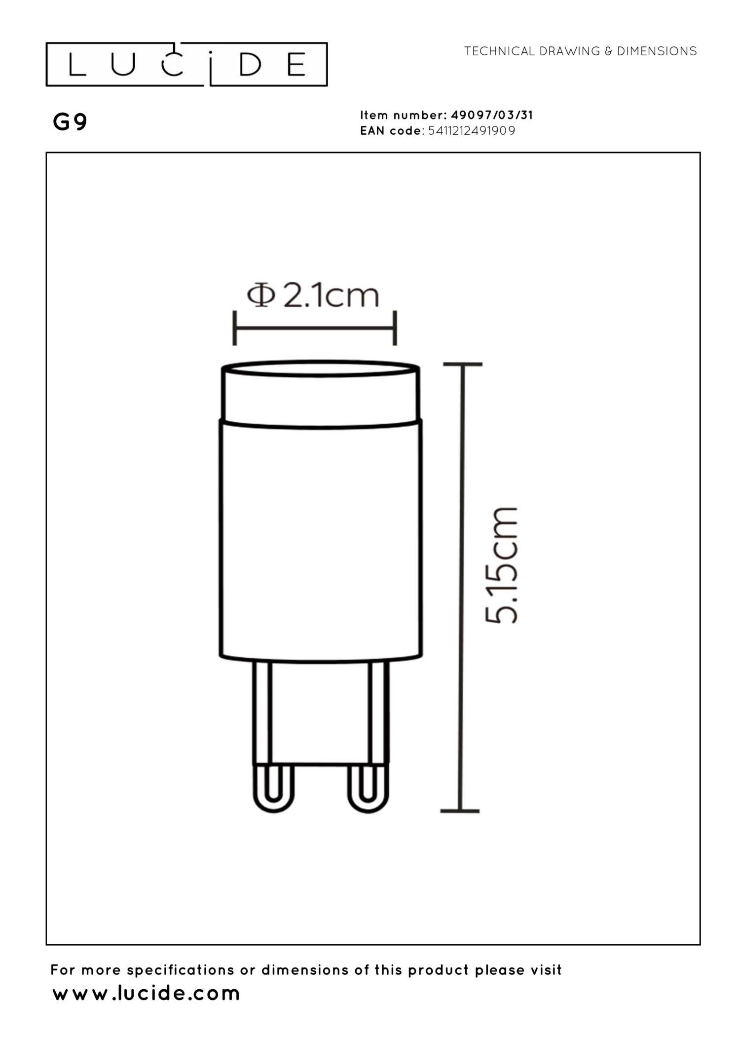 Ampoule led G9 - Blanc - 1xG9 - Lucide - 4