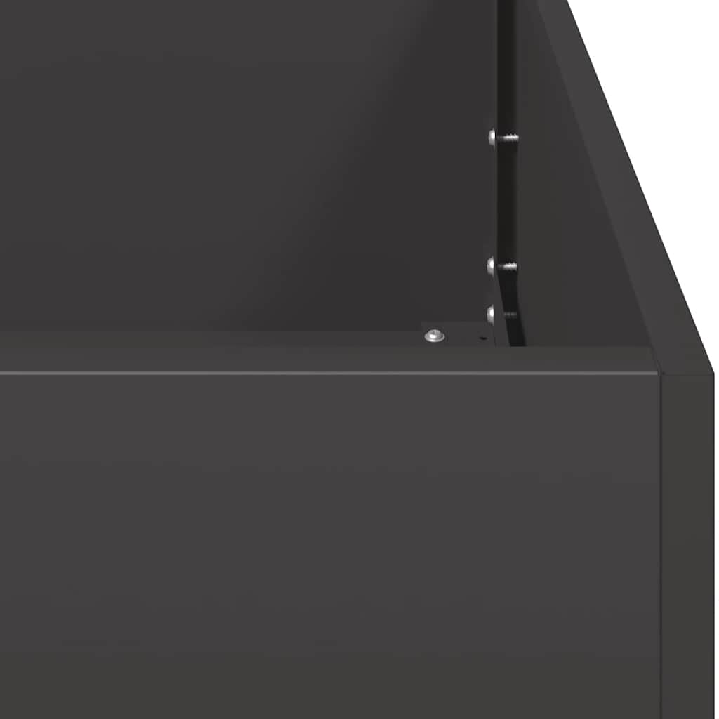 Vaso floreira 120x40x80 cm aço laminado a frio preto vidaXL - 6