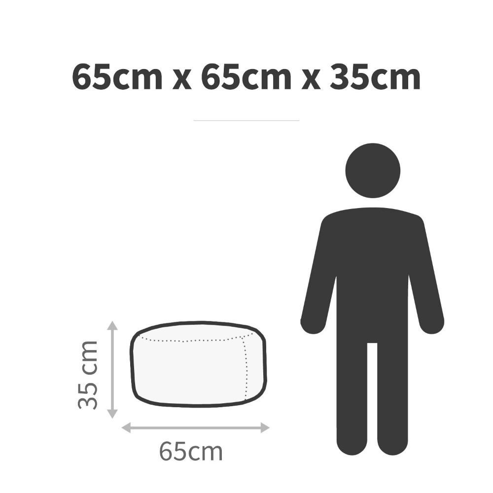 Pouf Rond Similicuir Indoor Bleu Happers - 2