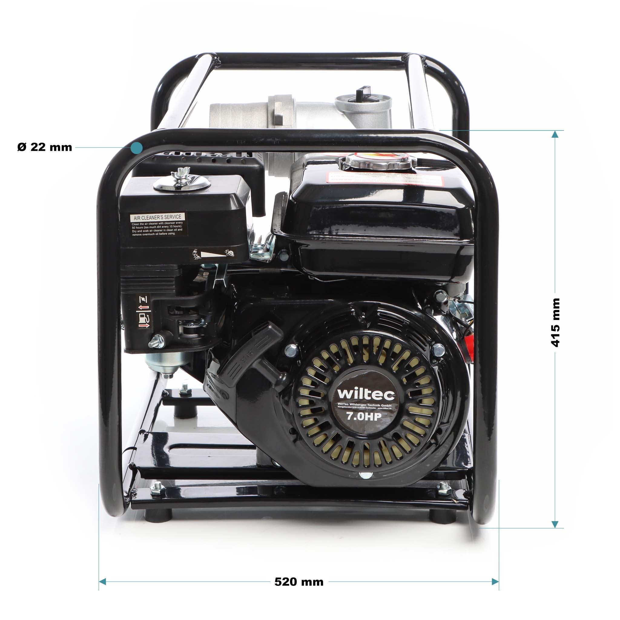 Pompe d’essence pour eaux usées – 4 kW / 48000 l/h / Refoulement 30 m / Raccord 80 mm (3