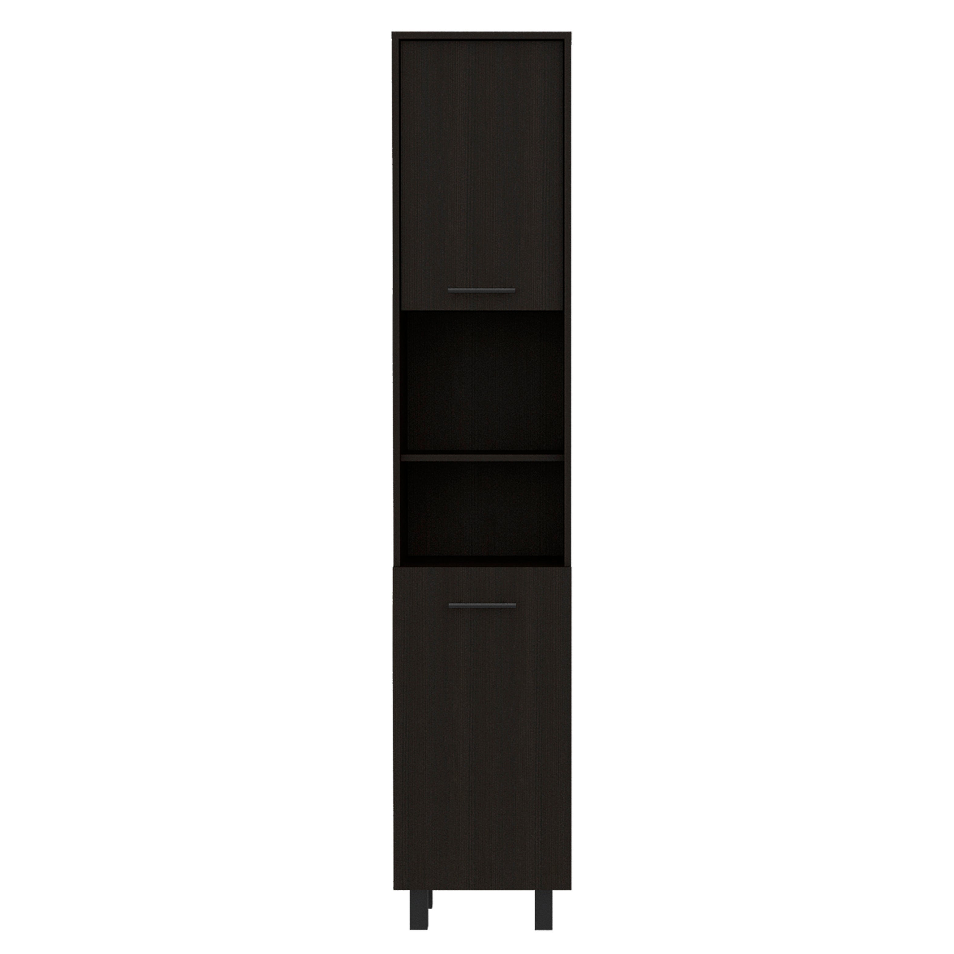 Despensa de cocina Hobart en melamina con 2 puertas y 5 estantes , 202 X 40 X 34.5 cm , Negro - 5