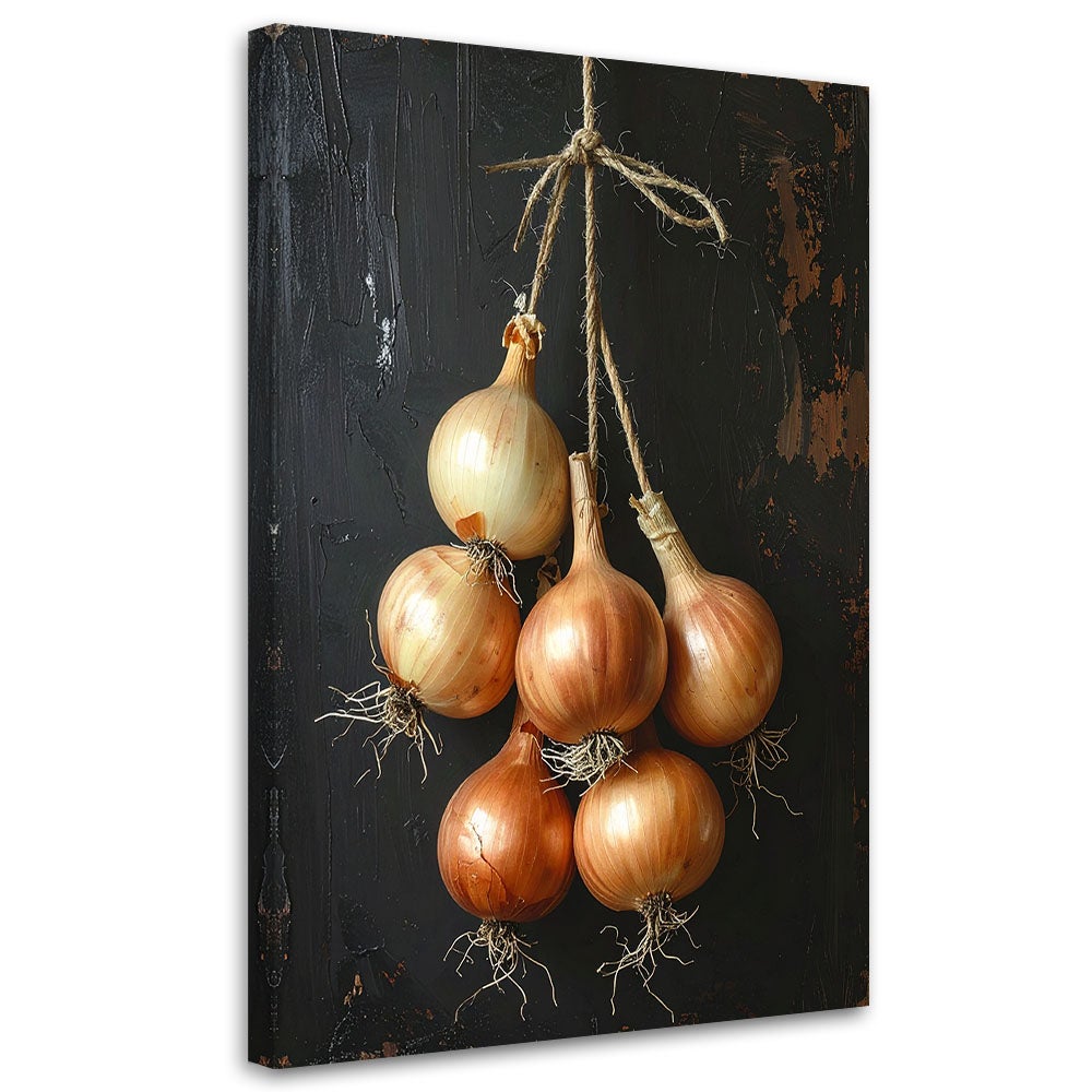 Obraz do kuchni restauracji baru jadalni, Wisząca cebula warzywa 20x30