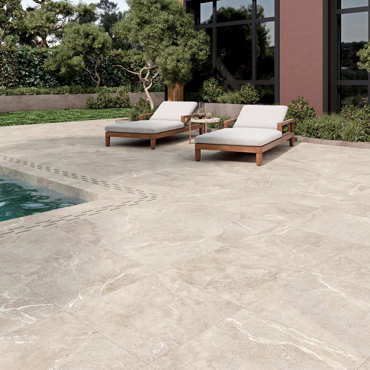 Dalle extérieur sur plots Toscana 2.0 beige R11 60x60cm - Réflex Boutique - 4