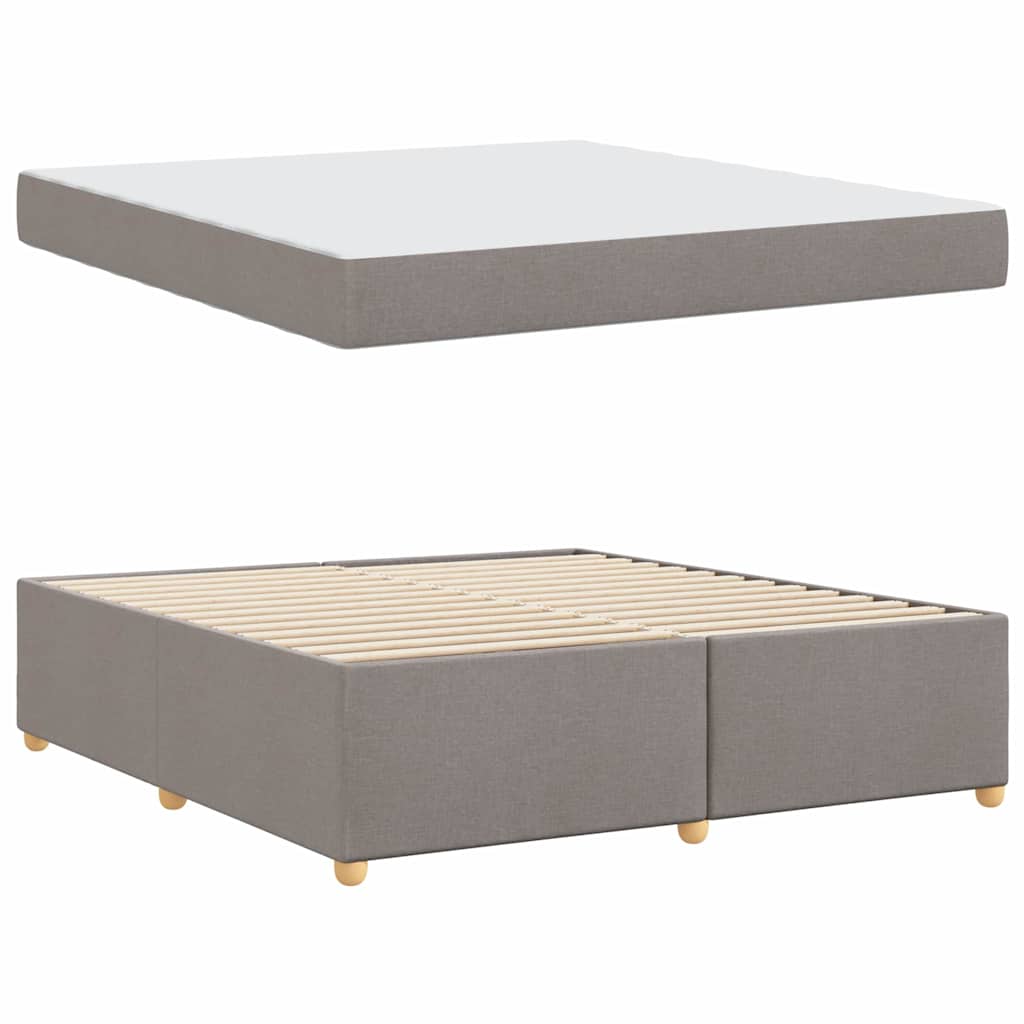 Cadre de lit avec matelas Taupe 180 x 200 cm tissu - 6