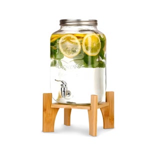 Distributore D'Acqua Con Rubinetto 4 Litri, In Plastica Alimentare, Con Doppio Filtro E Fondo Inclinato, Verde Erba - Ideale Per Feste E Frigorifero - 6