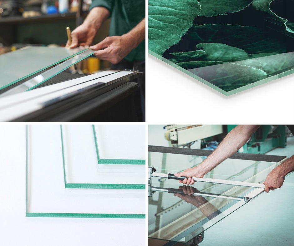 Plaque de verre pour protéger le sol de la cheminée, support de cheminée, design moderne | 80x70 | Rectangle | Marbre élégant avec veines - 5