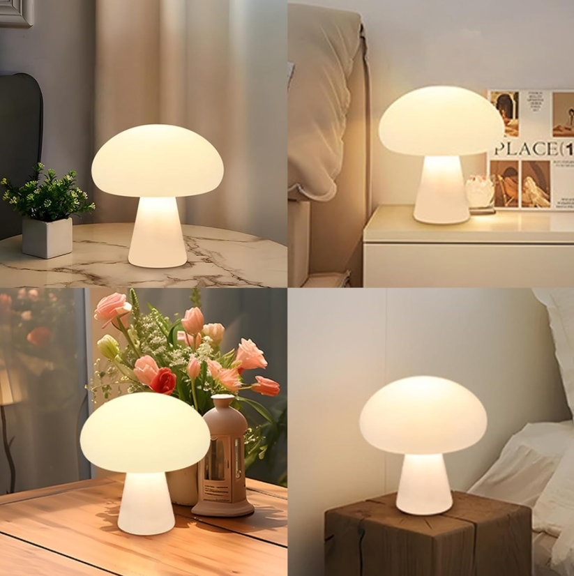 10PC Lampe champignon blanche sans fil - 3 couleurs dimmables, tactile - Recharge USB pour chambre et salon - 2