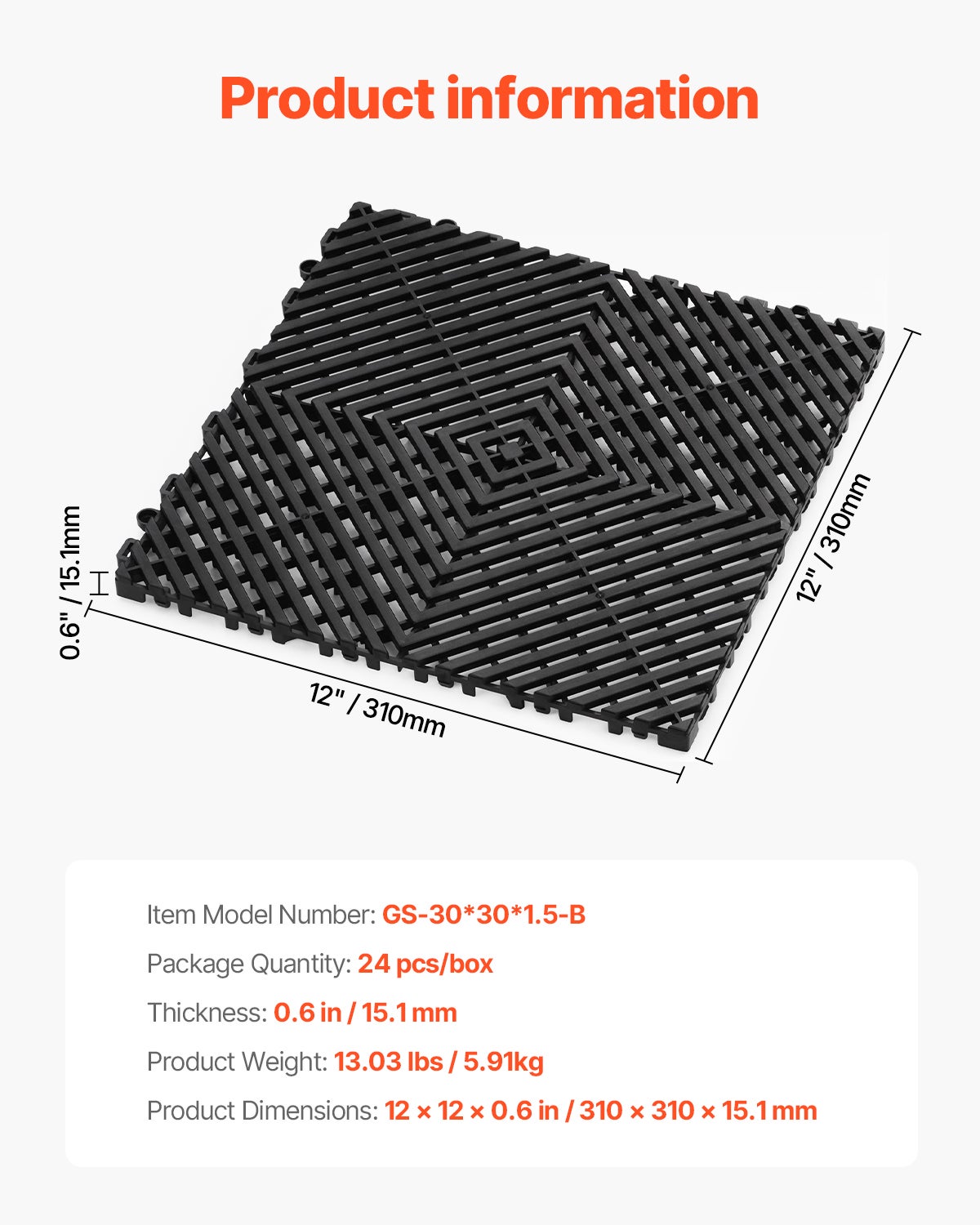 Tapis de drainage emboîtable SucceBuy 12