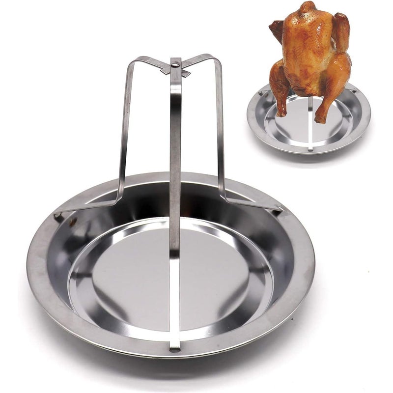 Taca do pieczenia kurczaka – pionowy stojak ze stali nierdzewnej – do pieczenia kurczaków i pieczenia na rożnie