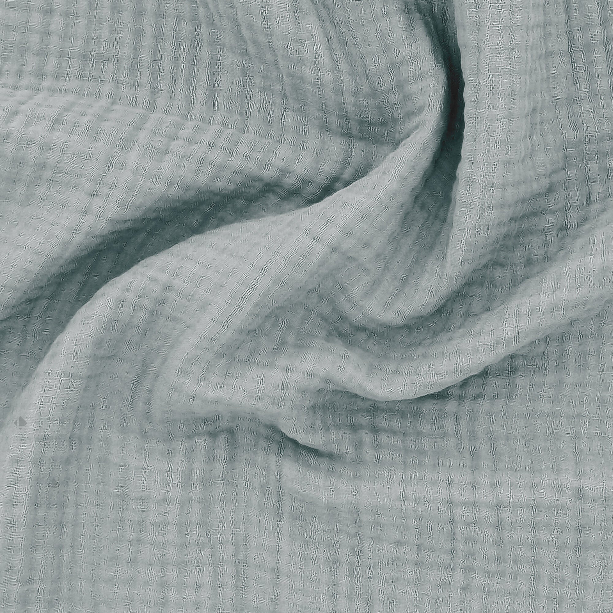 Plaid 180x240 cm en mousseline de coton collection PAROS vert lichen - 4