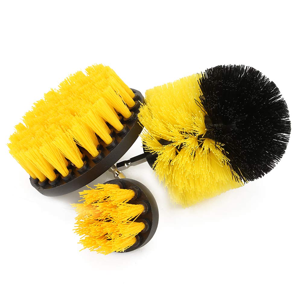 Brosse de nettoyage pour perceuse électrique, nettoyeur de joints de carrelage, 3 pièces, diamètre de 2, 3,5 et 4 pouces, nettoyage du sol de la salle - 8
