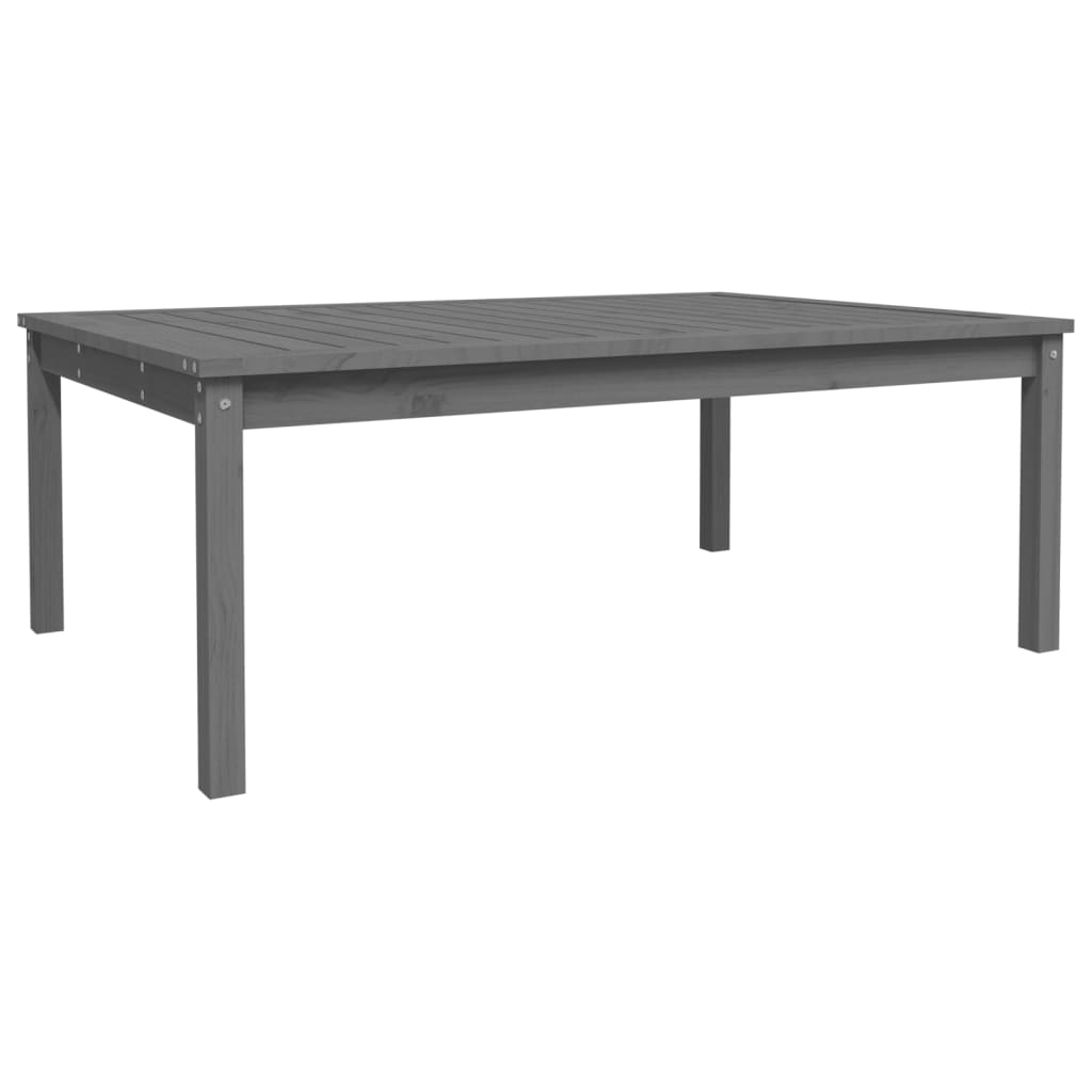 Table de jardin gris 121x82,5x45 cm bois massif de pin Leroy Merlin