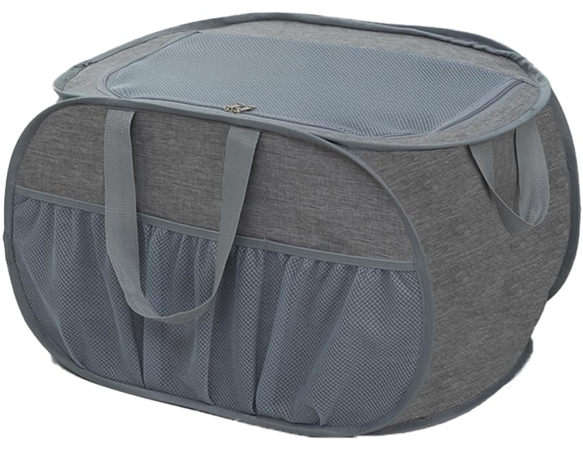 Kosz na pranie pop-up z składanym wiekiem (36 x 36 x 58 cm) - Składany kosz na pranie z uchwytem - Kosz do przechowywania dla dzieci