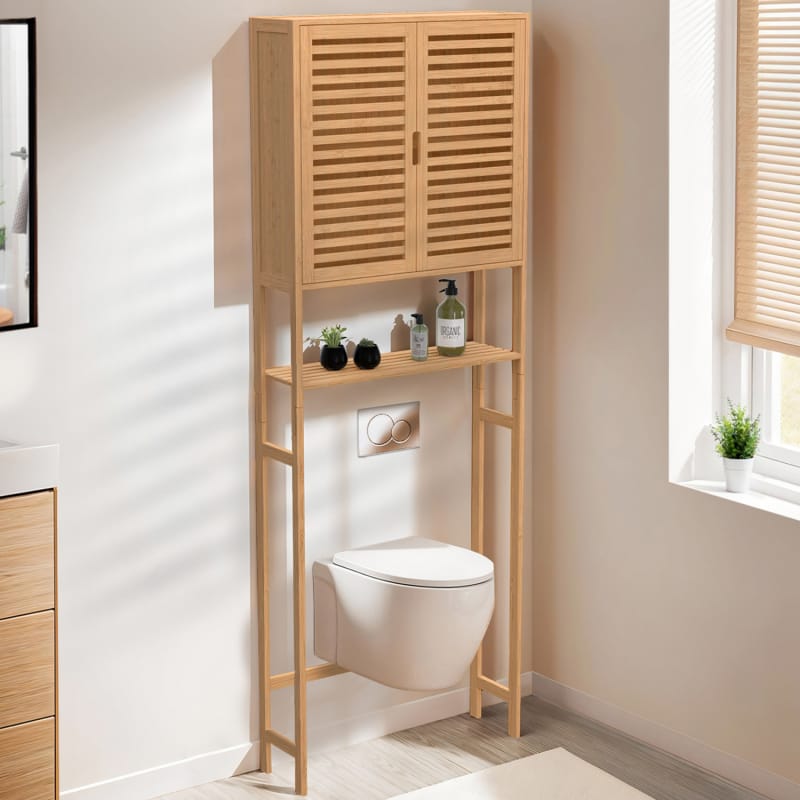 Meuble etagere dessus WC placard bambou BEA Leroy Merlin