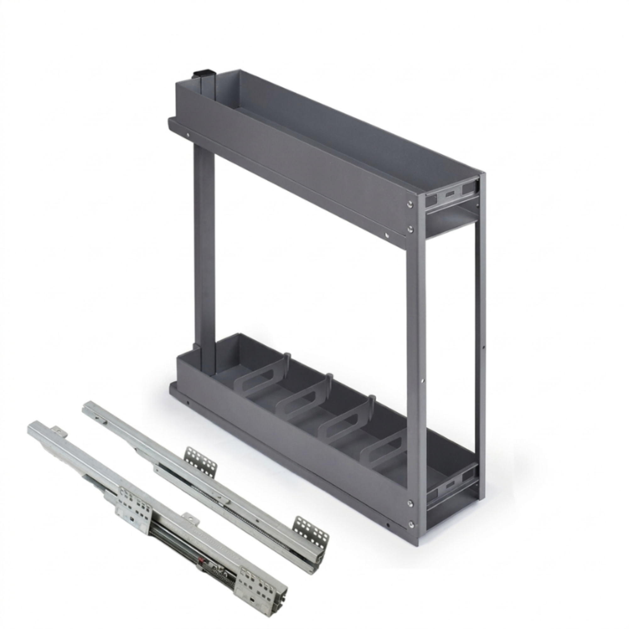 Botellero extraíble neo system grafito para mueble cocina 70x20 cm | organizador con cierre suave y extracción total
