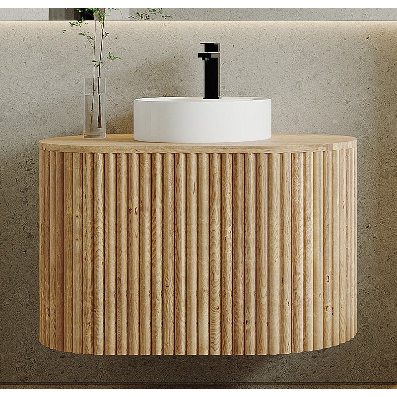 Szafka łazienkowa wisząca z drewna tekowego - 90 cm - TOWARI