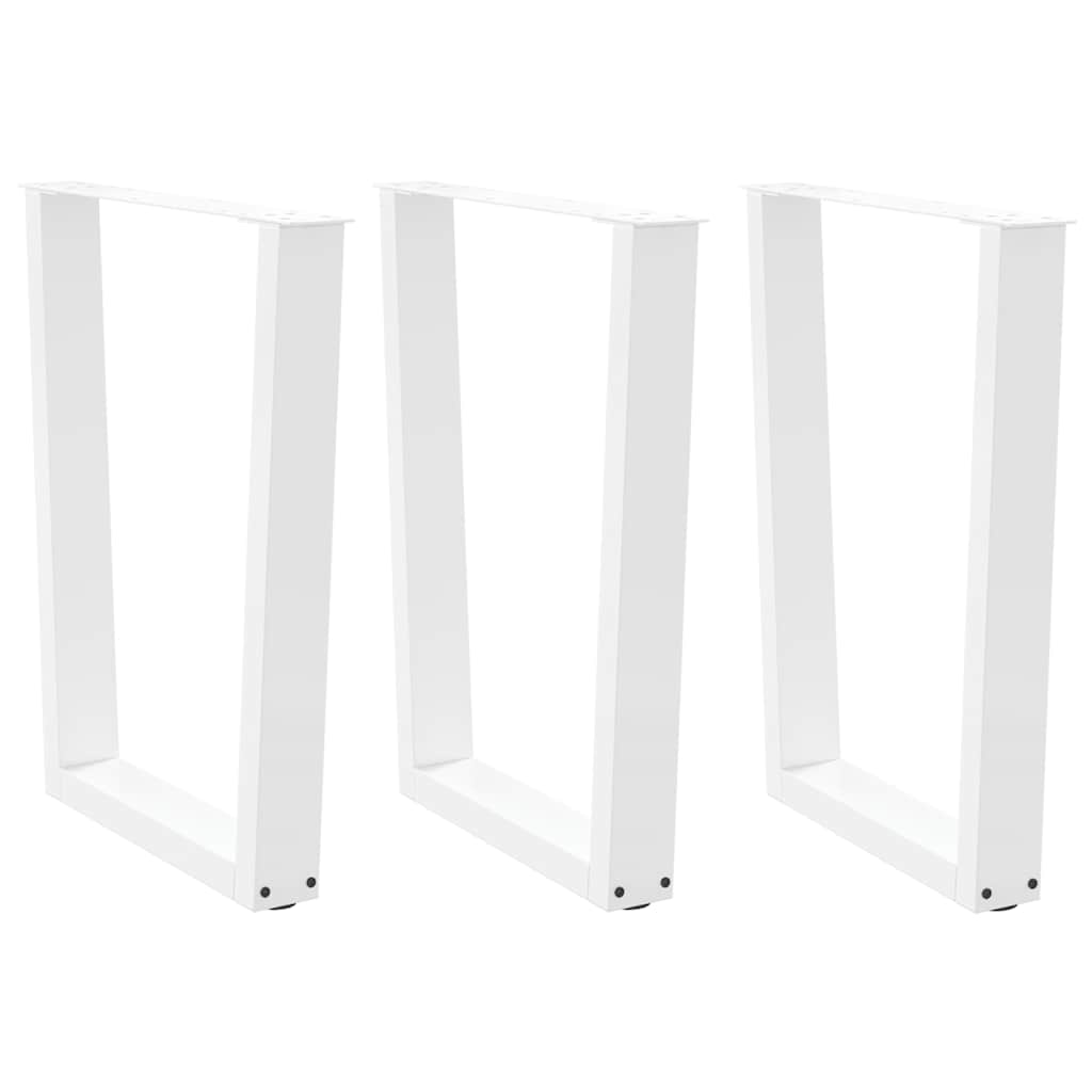 Nogi do stołu jadalnego w kształcie litery V 3 szt. Białe 70x(72-73,3) cm Stal vidaXL