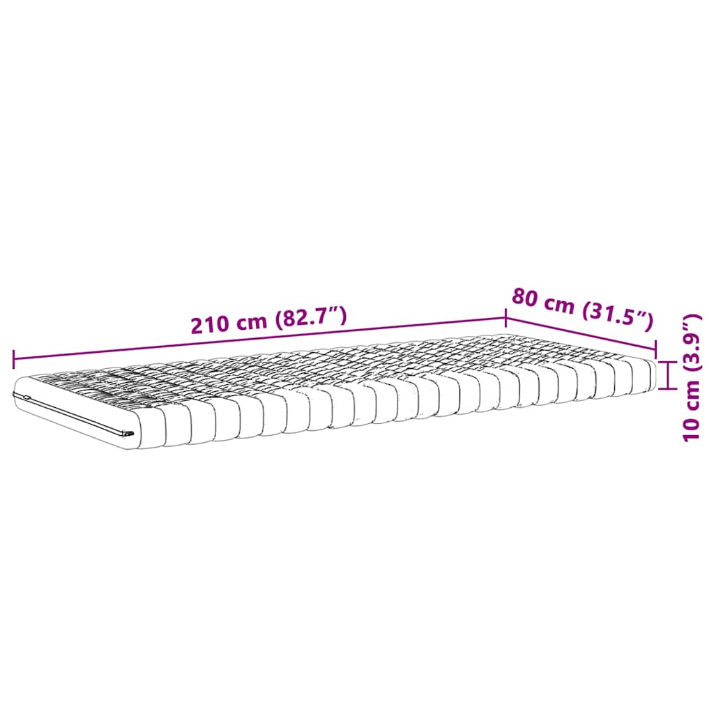 Colchón de espuma de 7 zonas dureza 20 ILD blanco 80x210 cm vidaXL - 3