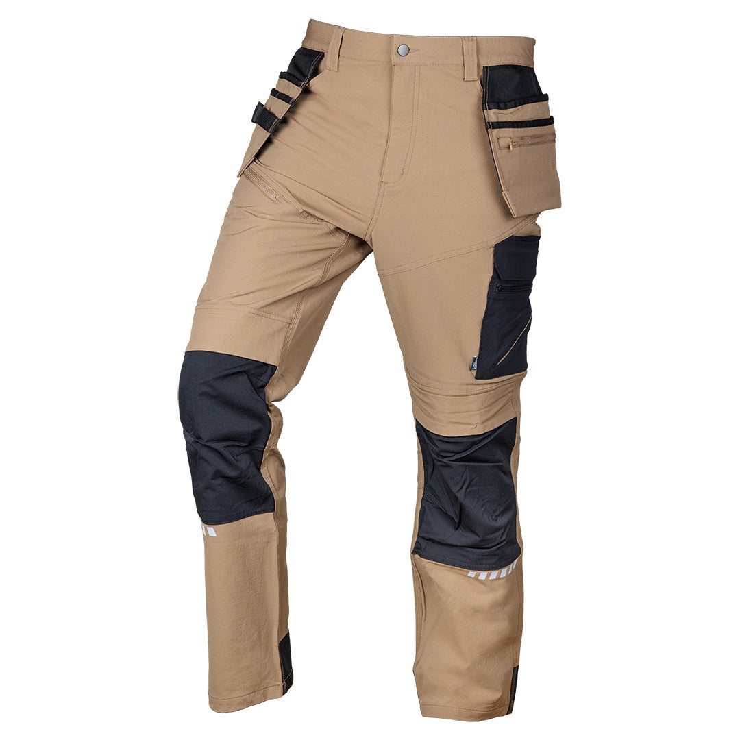 Spodnie robocze Mix&amp;Match, 4 way stretch, z kaburami, Cordura, beżowo-czarne, r. XXXL NEO TOOLS