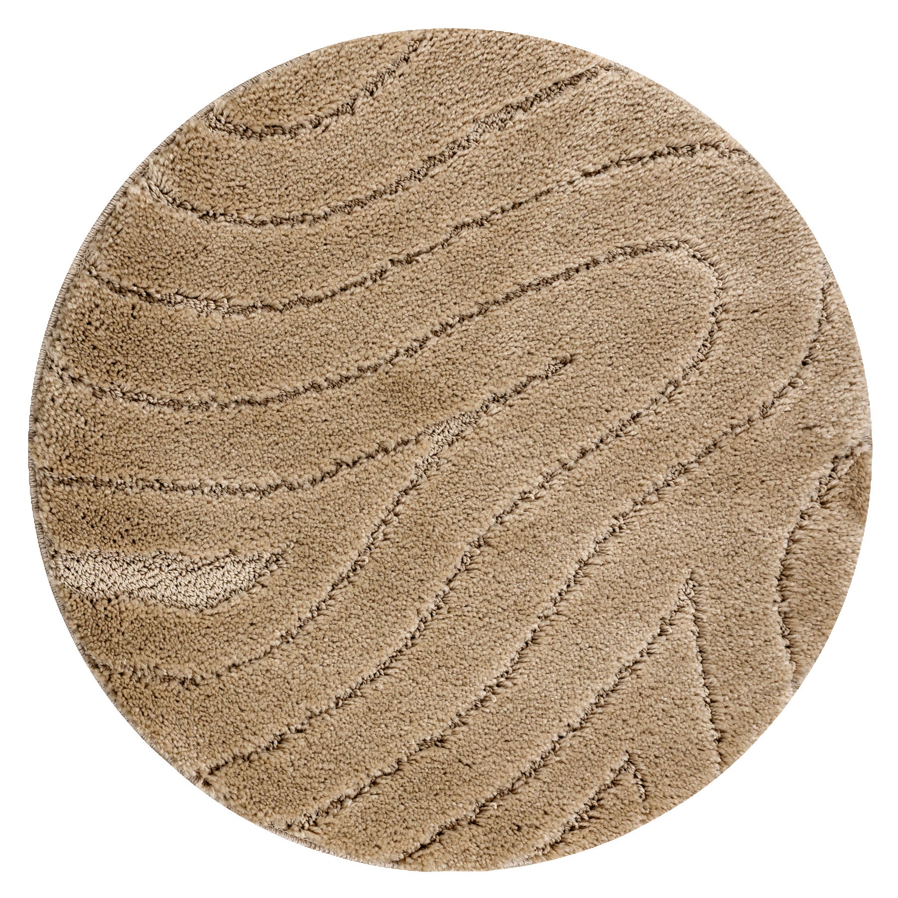 Covor baie SUPREME cerc WAVES, valuri, anti-alunecare, moale - bej cerc ...