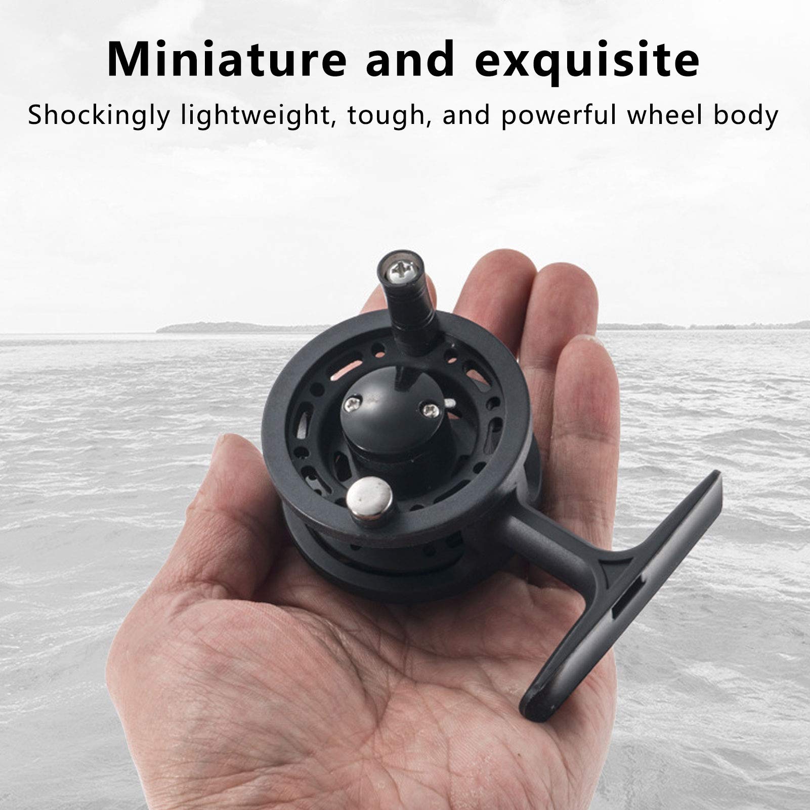 Mulinello da pesca Ruota anteriore in metallo per pesca sul ghiaccio Pesca a mosca Mano destra Commutazione Piede alto (5 cm) - 6