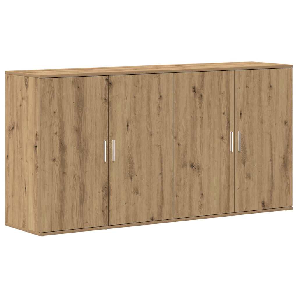 Buffet Moderne Chêne 79x38x80 Cm - Bois D'ingénierie - 1 Tiroir, 2 Portes Pivotantes - Pour Salon, Cuisine Ou Couloir