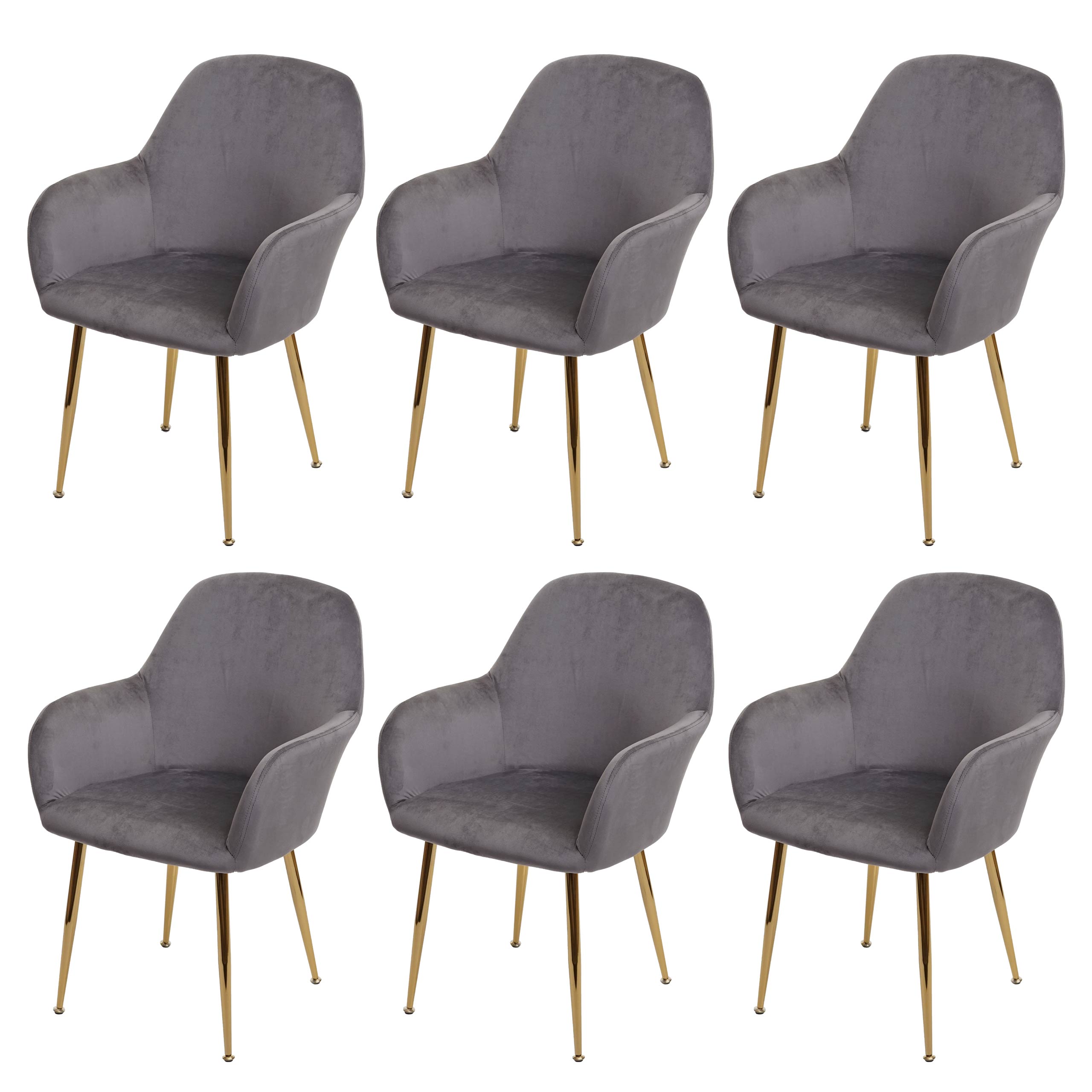 Chaises De Salle à Manger Nordiques - Lot De 6 - JZGORC - Dossier évidé Et Courbé - Pieds Métal Imitation Bois - Blanc Et Bois - Charge 120kg