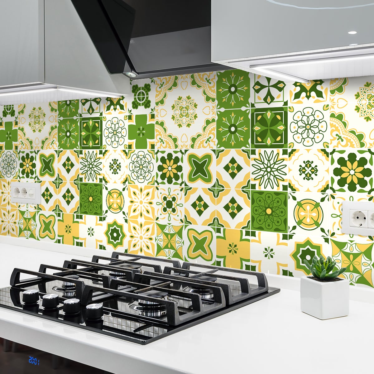 Adesivi Murali Piastrelle Azulejo 15x15 Cm - Decorazione Per Bagno E Cucina, Stile Spagnolo - Confezione Da 24