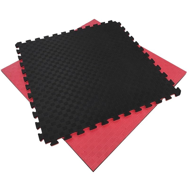 Tatami puzzle eva pack 8. judo/artes marciales/gimnasio/bicolor reversible/antideslizante/ 1 x 1 x 25mm (rojo-negro)