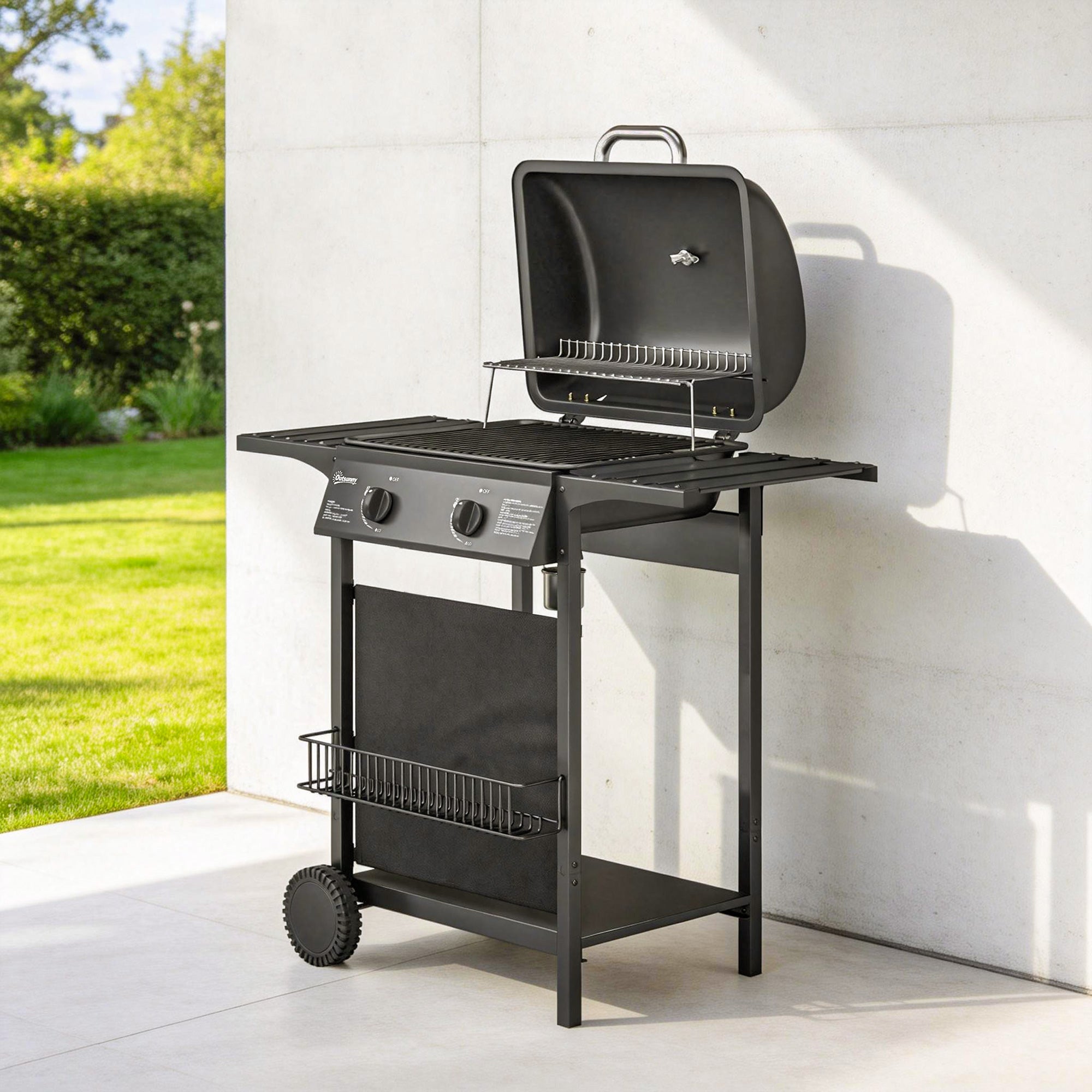 Outsunny Barbacoa De Gas Metal, Tela Oxford 600D 99X56x95 Cm Negro , Leroy Merlin