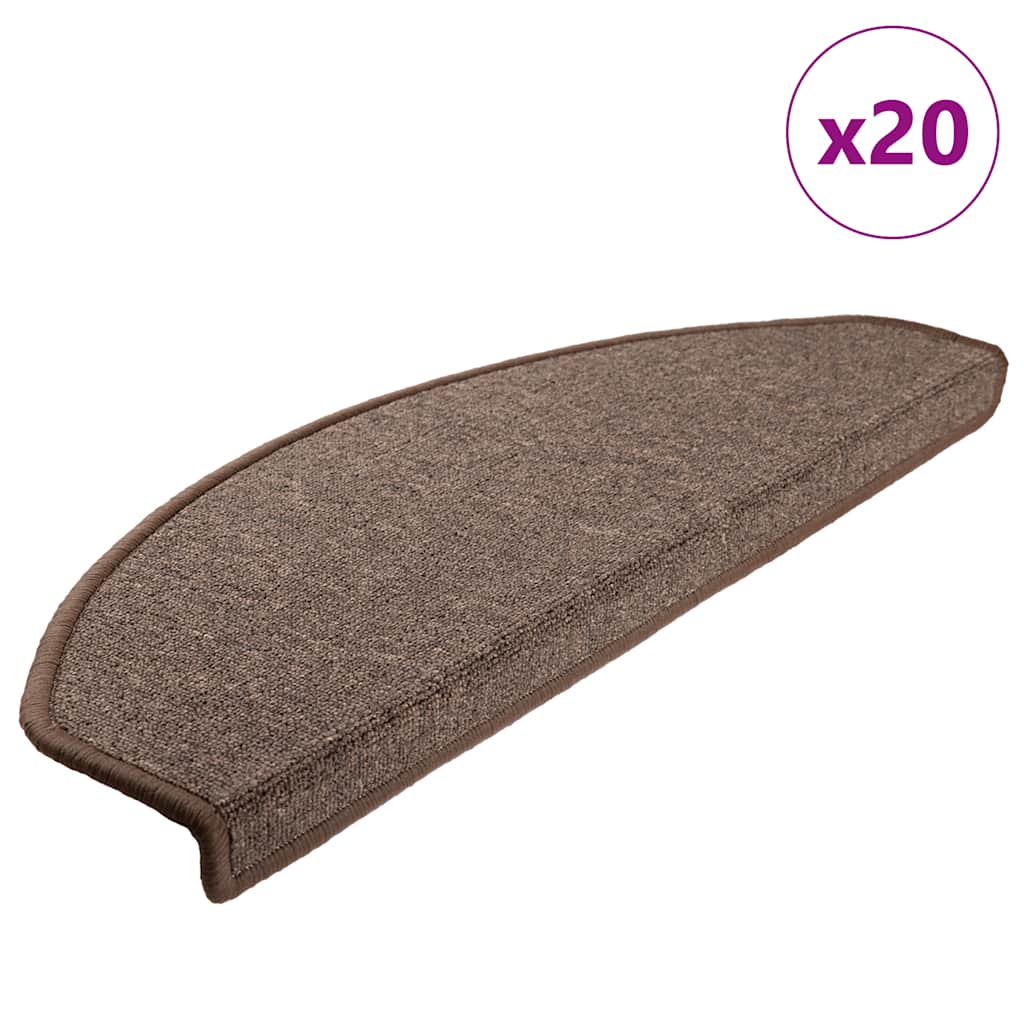 Tapis d'escalier 20 pcs | Paillasson d'escalier | Tapis de marche marron café 65x24x4 cm CFW529436 - 2