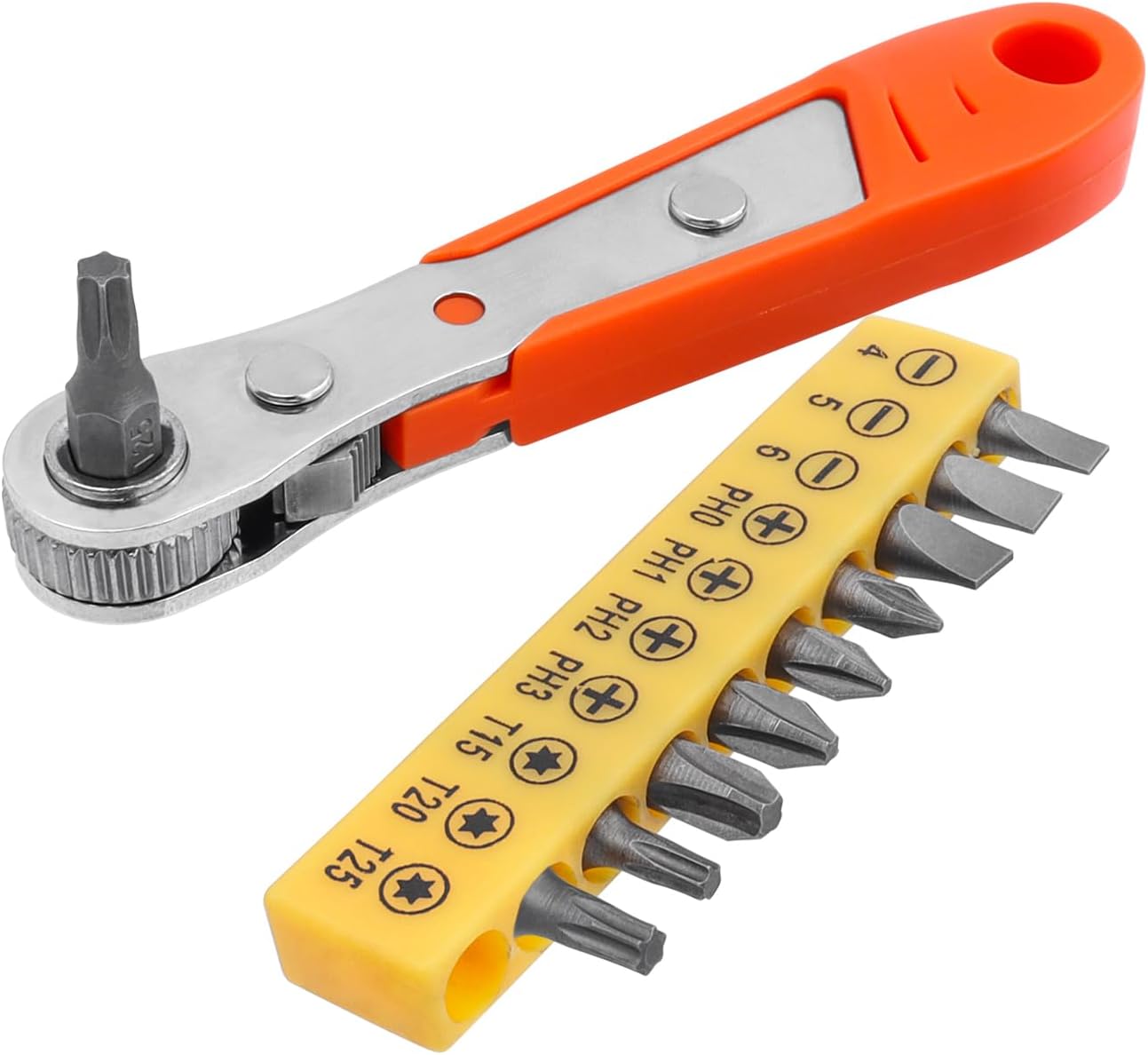 Klucz grzechotkowy 1/4" Mini - śrubokręt dwustronny z 10 bitami do napraw, wielofunkcyjny i praktyczny