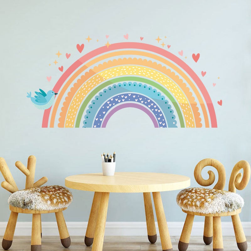 Sticker mural décoratif pour chambre d'enfant Motif arc-en-ciel - 2