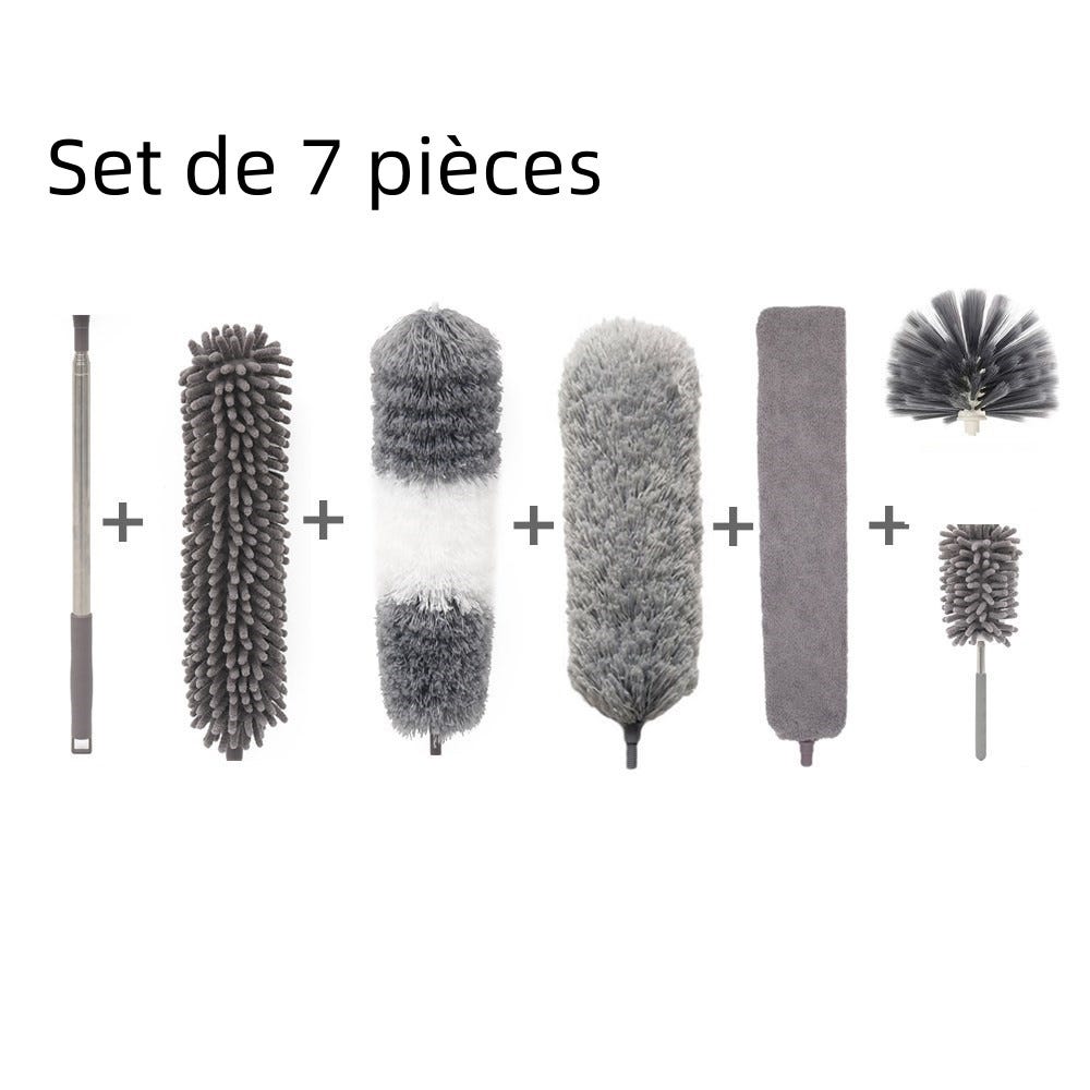 Bellanet Lot 10 Plumeaux Microfibre Électrostatiques + 1 Manche – Kit Nettoyage Anti-Poussière Ultra Efficace