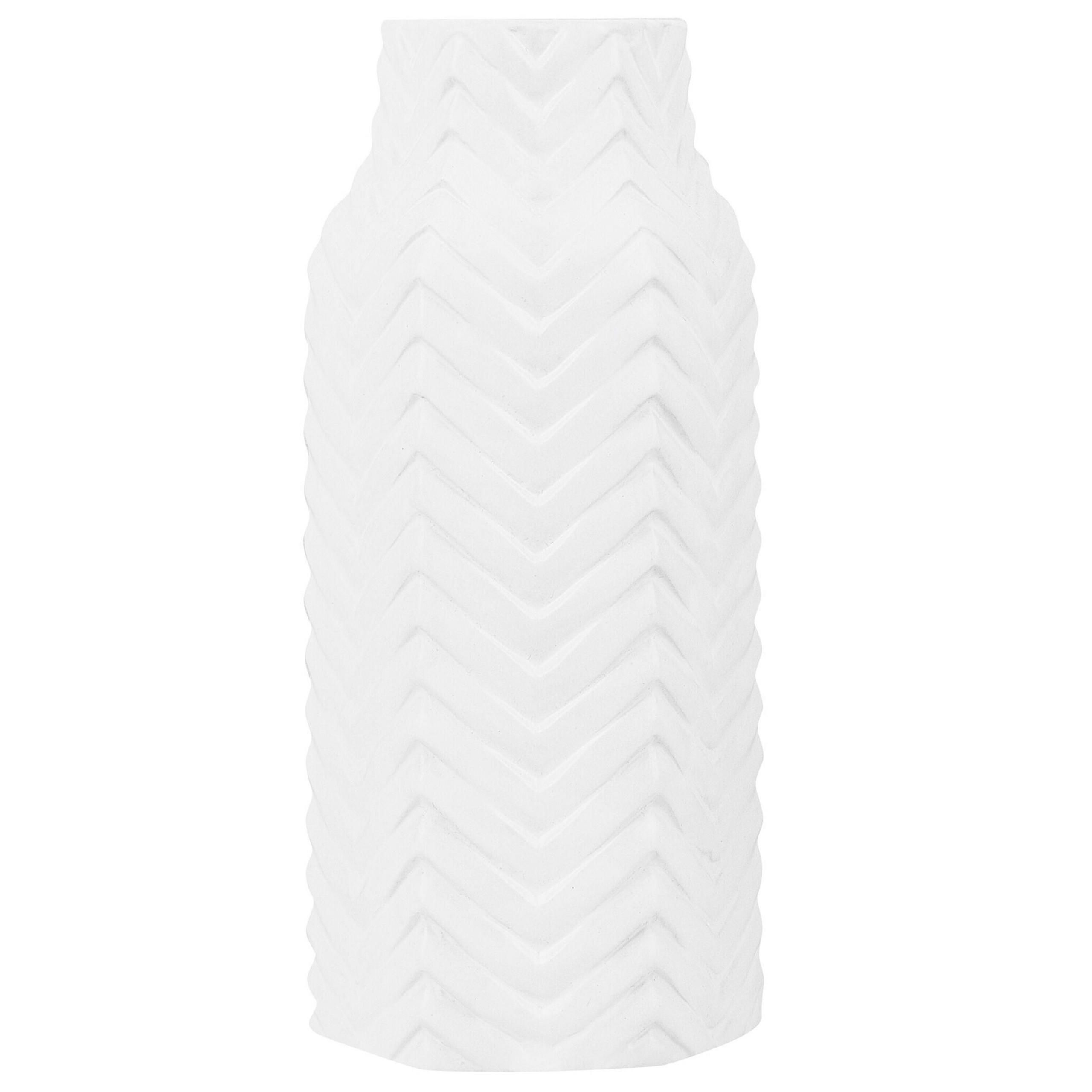 Vază decorativă XANTHOS Piatră ceramică 32 cm Alb