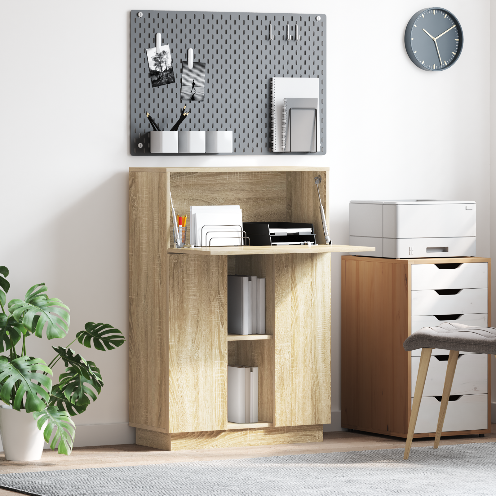 Bureau | Table de travail | Secrétaire d'ordi en chêne sonoma Chêne sonoma Panneau de particules CFW54979 - 2