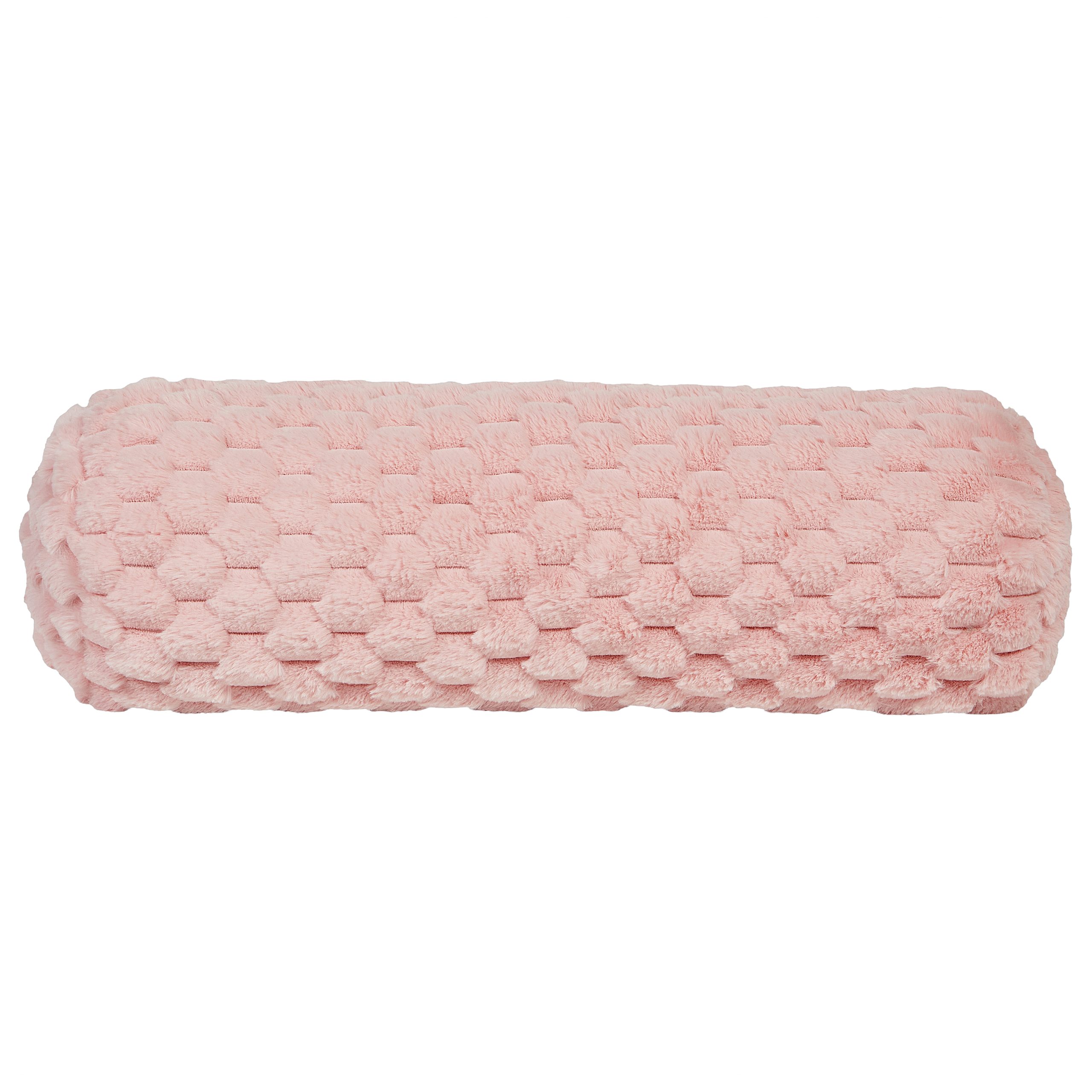 Beliani cojín de pelo sintético rosa 22 x 60 cm linden