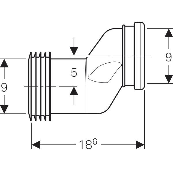 Kit de raccordement Geberit pour WC suspendu, avec manchon de raccordement excentré de 5 cm - 3