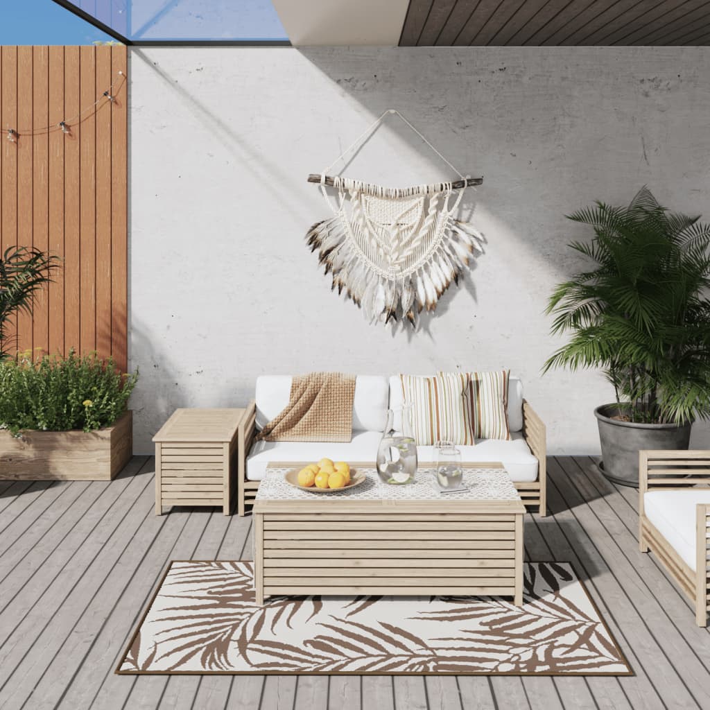 Vidaxl alfombra de exterior gris y blanca reversible 80x150 cm