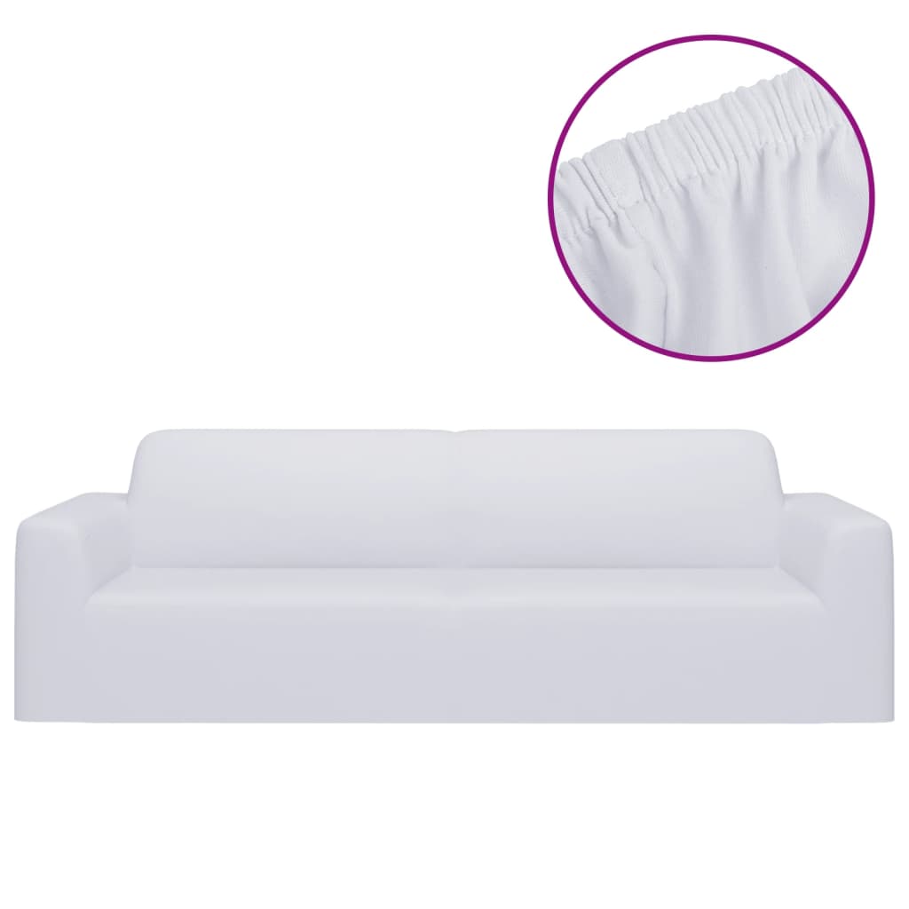 Housse De Canapé Extensible 3 Places – Bleu, Velours élasthanne (190-230 Cm)