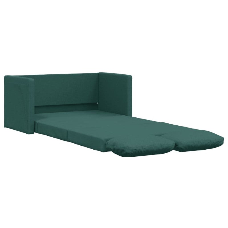Canapé lit 2 en 1 vert foncé 112x174x55 cm tissu - 2