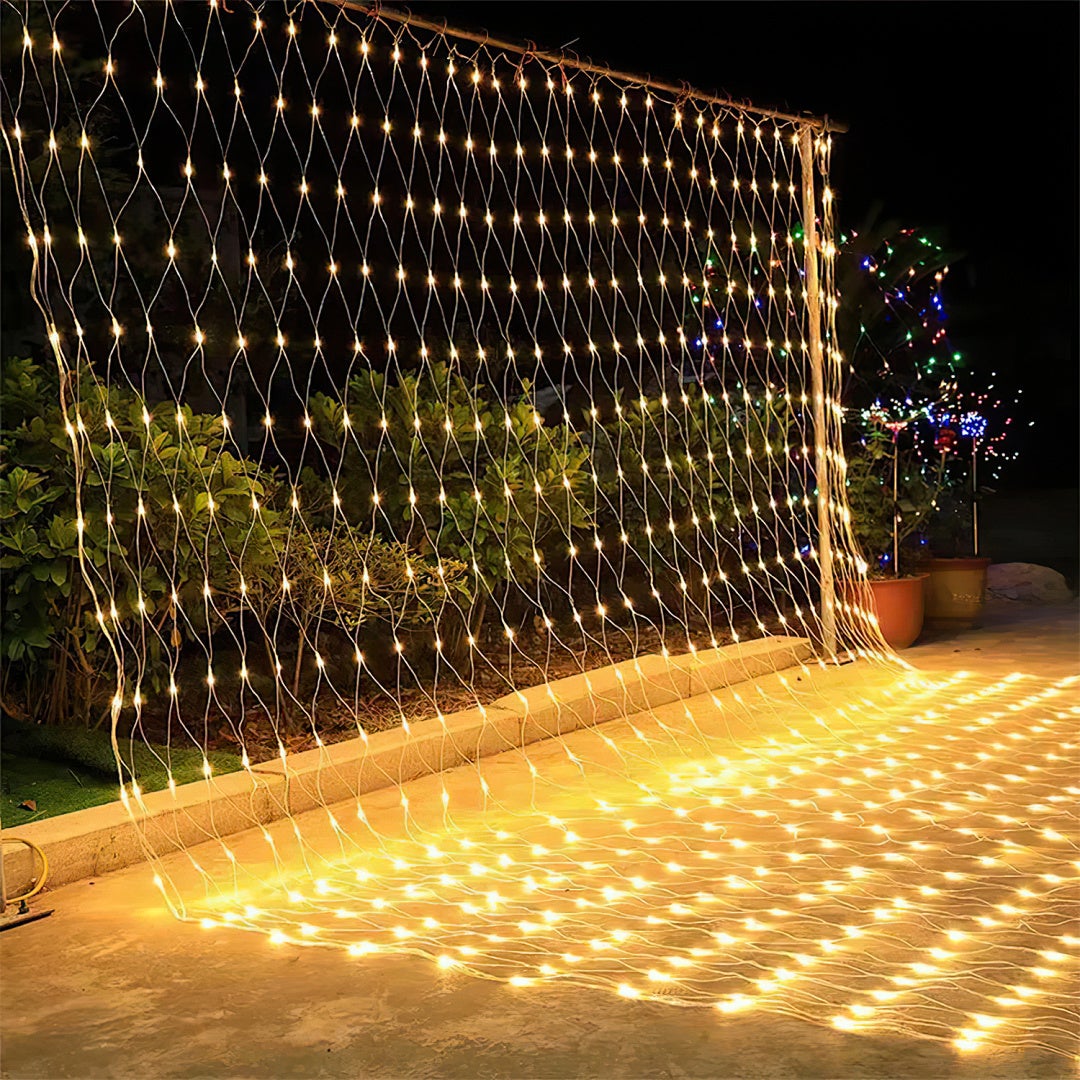 Filet Lumineux LED 2x2M Chaîne lumineuse avec 8 modes Rideau lumineux de Noël intérieur extérieur Blanc chaud - 6