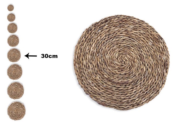HERSIG - PACK 6 SALVAMANTELES INDIVIDUAL REDONDO 30CM DE ENEA