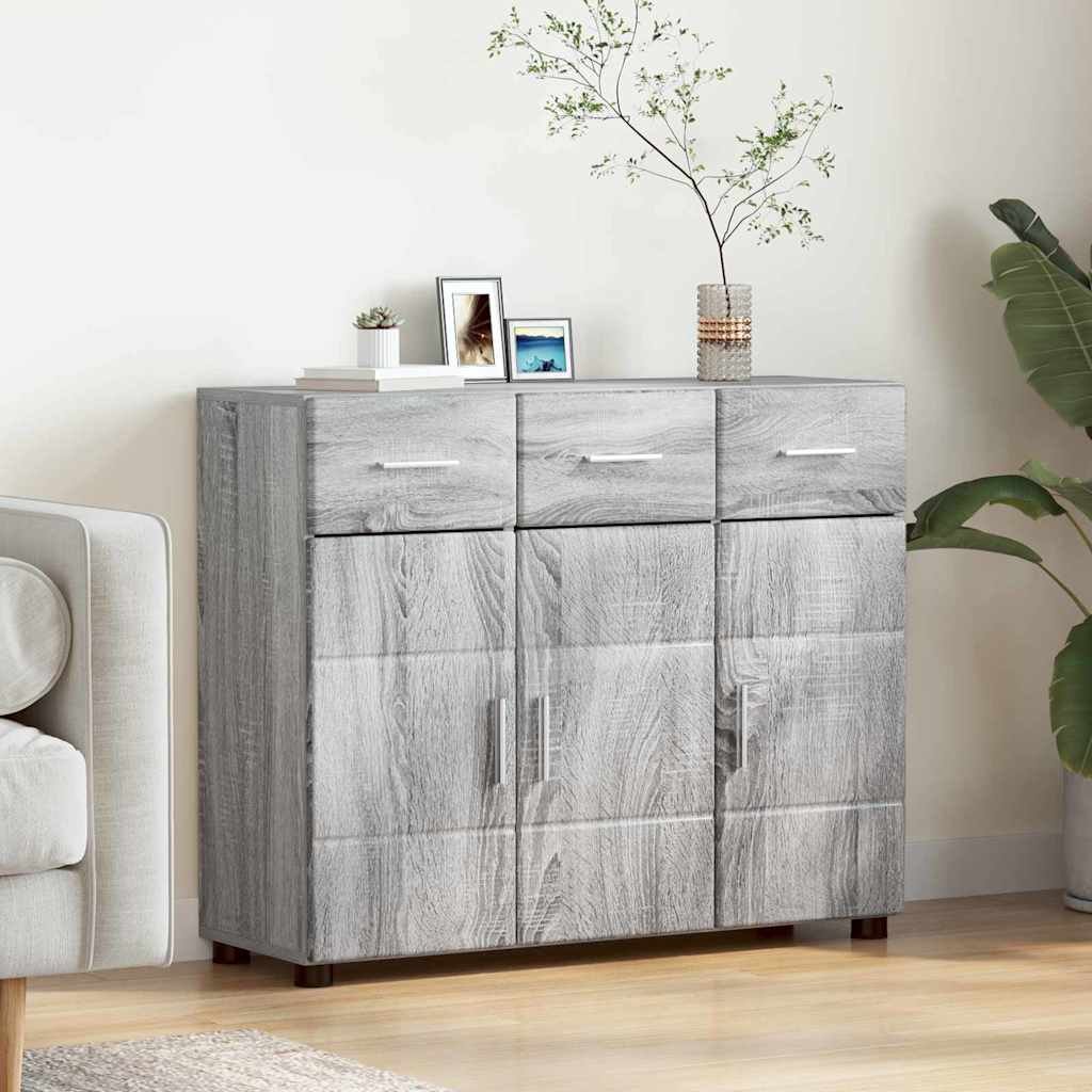 Buffet FLORIN Gris 88,5 x 30,5 x 73 cm Bois d'ingénierie | Leroy Merlin