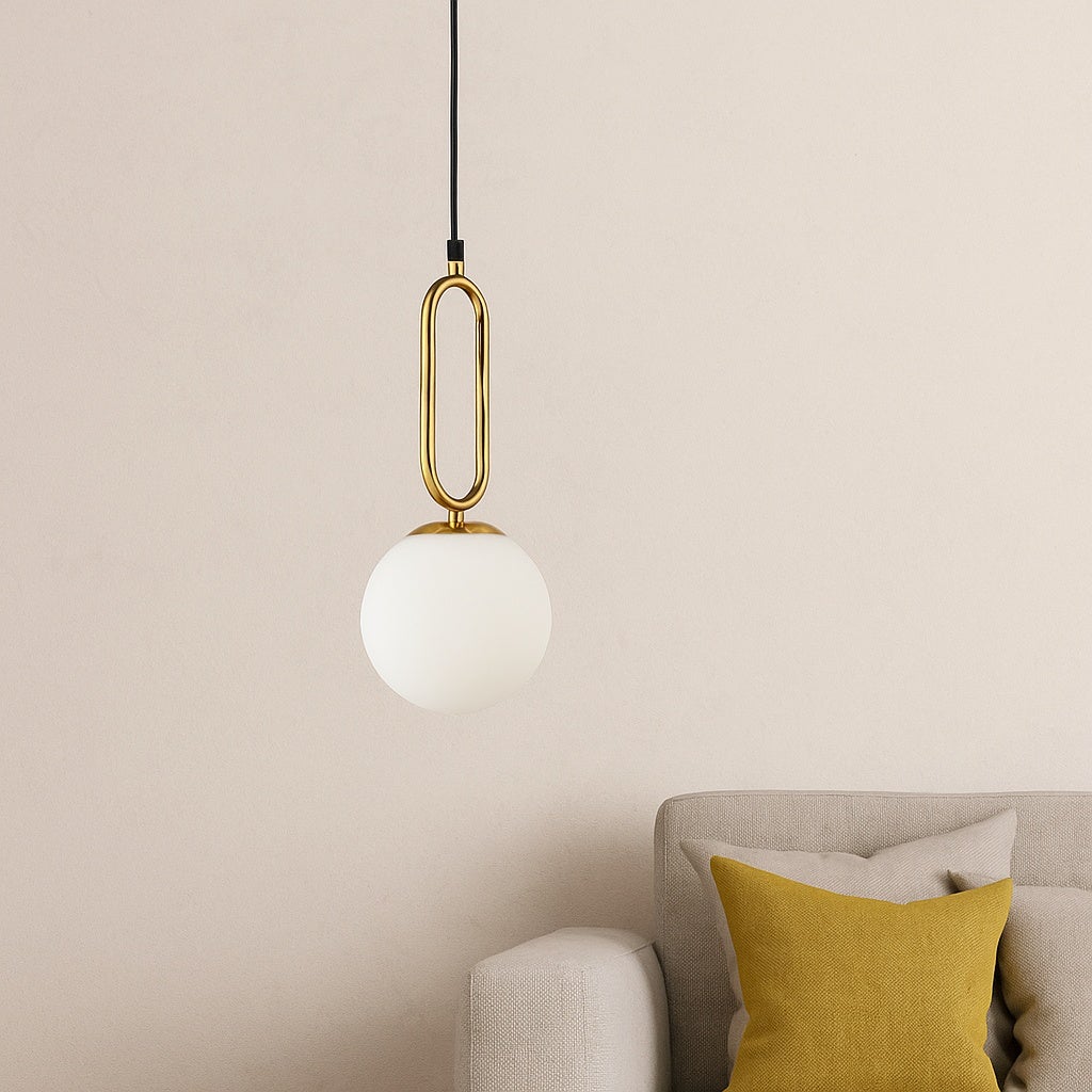 Lampa wisząca żyrandol Bali E27 100 cm IP20 loft złota szklany klosz MasterLED - 2
