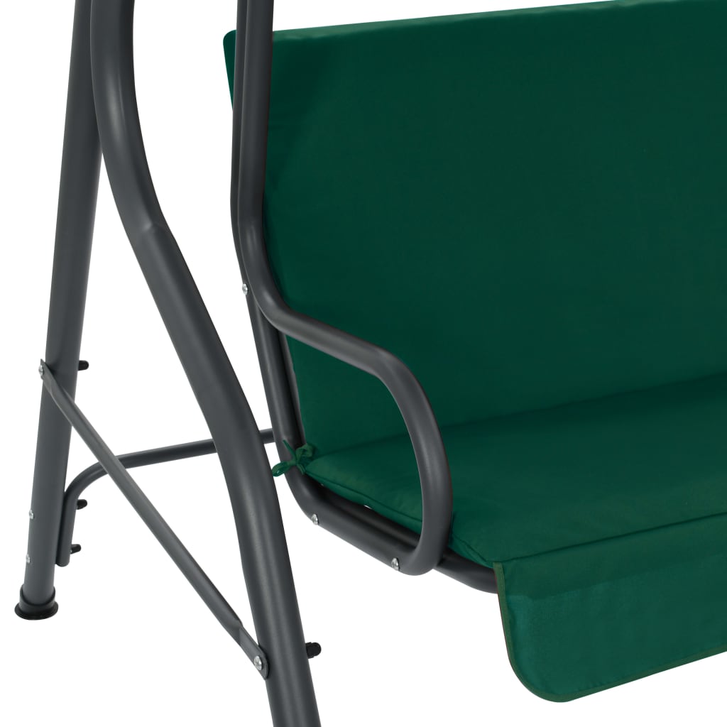 vidaXL Baloiço de jardim 170x110x153 cm tecido verde - 5